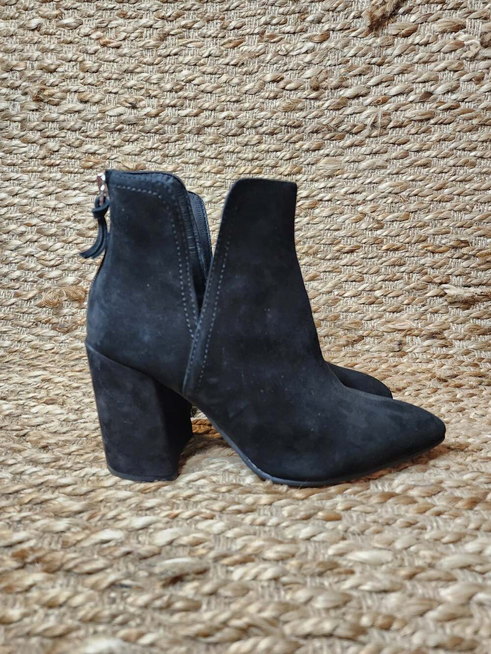 Steve Madden Black Suede Leather Ankle Booties Boots Size 9 M